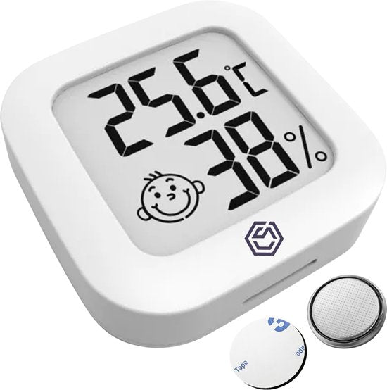 Ease Electronicz Hygrometer - Wetterstation - Luftfeuchtigkeitsmesser - Thermometer für Innenräume - inkl. Batterie und Klebestreifen Wohnen & Kochen