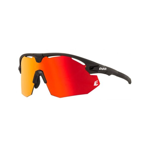 Eassun Giant Brille Kat.2 Schwarz Rote Linse Fahrradbrillen