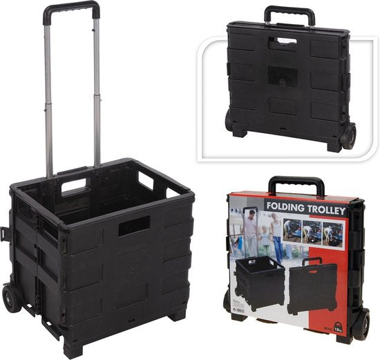 Einkaufswagen BASIC mit Klappkiste schwarz 30L 18kg Werkzeuge