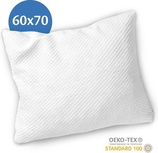 EL Life Nackenkissen - 60 x 70cm - Bambuskissen - Memory Foam / Memory Foam Füllung - Ergonomisch und orthopädisch - Inklusive Kopfkissenbezug Wohnen & Kochen