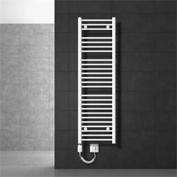 Elektrischer Badheizkörper mit Heizstab 1200W 400x1500 mm Weiß gerade mit Seitenanschluss LuxeBath 586