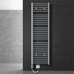 Elektrischer Badheizkörper mit Heizstab 1200W 500x1800 mm Chrom gebogen mit Seitenanschluss 586