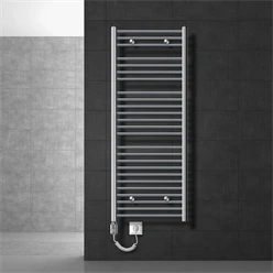 Elektrischer Badheizkörper mit Heizstab 1200W 600x1500 mm Chrome gerade mit Seitenanschluss LuxeBath 586