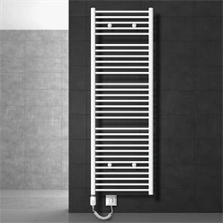 Badheizkörper Elektrisch mit Heizstab 1200W 600x1800 mm Weiß gerade mit Seitenanschluss 586