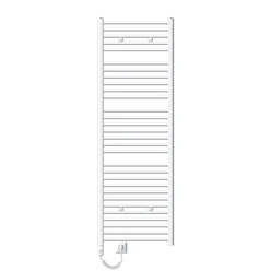 Elektrischer Badheizkörper mit Heizstab 1200W 600x1800 mm Weiß gebogen mit Seitenanschluss LuxeBath 586