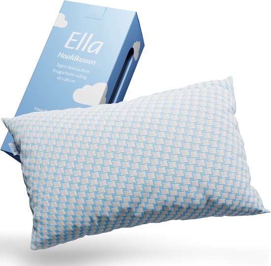 Ella® Kopfkissen Nackenschmerzen 40 x 80 cm - Bambuskissen - Memory Foam / Memory Foam Füllung - Ergonomisch und orthopädisch - Inklusive Kopfkissenbezug Wohnen & Kochen