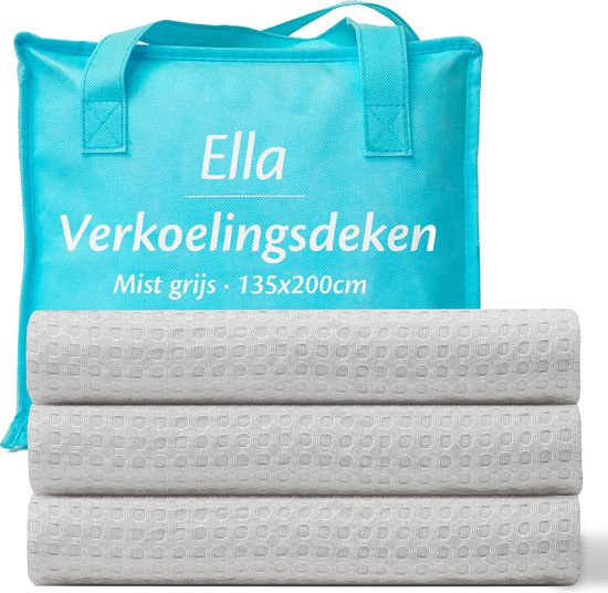 Ella® Kühldecke 135x200 cm - 100% Bio-Tencel - Selbstkühlende Decke - Kühldecke - Sommerdecke - Foggy grey Wohnen & Kochen