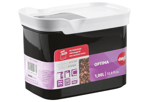 EMSA OPTIMA Trockenlagerbehälter - 1L - 159 x 229 x 349 mm - Schwarz Wohnen & Kochen