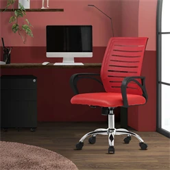 Ergonomischer Bürostuhl mit Armlehnen Netzgewebe Rot mit Rollen ML-Design 2045