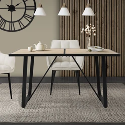 Esstisch 140x70 cm mit schwarzem Gestell für 4-6 Personen ML-Design 4355