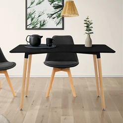 Esstisch aus Holz 120x70 cm Matt Schwarz Esszimmertisch für 4-6 Personen ML-Design 4355