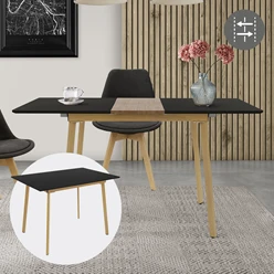 Esstisch ausziehbar in Schwarz 110-140x75 cm aus Holz Esszimmertisch für 4-6 Personen ML-Design 4355
