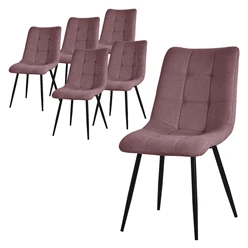 Esszimmerstühle 6er Set Altorsa Küchenstuhl mit Polyesterbezug und Stahlbeinen ML-Design 5886