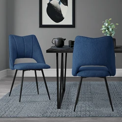 Esszimmerstuhl 2er Set Blau gepolstert inkl. Montagematerial Polsterstuhl Küchenstuhl ML-Design 5886