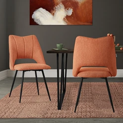 Esszimmerstuhl 2er Set Orange gepolstert inkl. Montagematerial Polsterstuhl Küchenstuhl ML-Design 5886