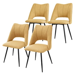 Esszimmerstuhl 4er Set Senfgelb gepolstert inkl. Montagematerial Polsterstuhl Küchenstuhl ML-Design 5886