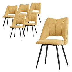 Esszimmerstuhl 6er Set Senfgelb gepolstert inkl. Montagematerial Polsterstuhl Küchenstuhl ML-Design 5886