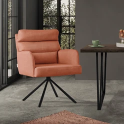 Esszimmerstuhl Orange drehbar mit abnehmbaren Rückenkissen gepolstert bis 120 Kilogramm ML-Design 5886