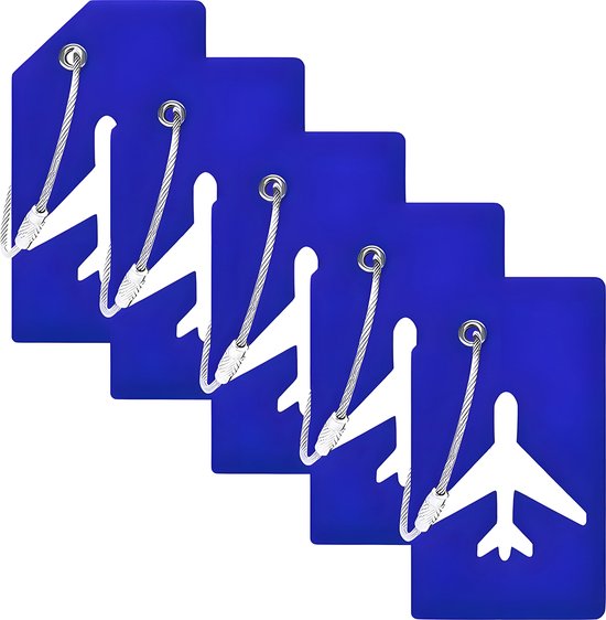 EverNeeds Gepäckanhänger - Silikon - Gepäckanhänger für Koffer - Gepäckanhänger - Blau - 5 Stück Hobby & Sport