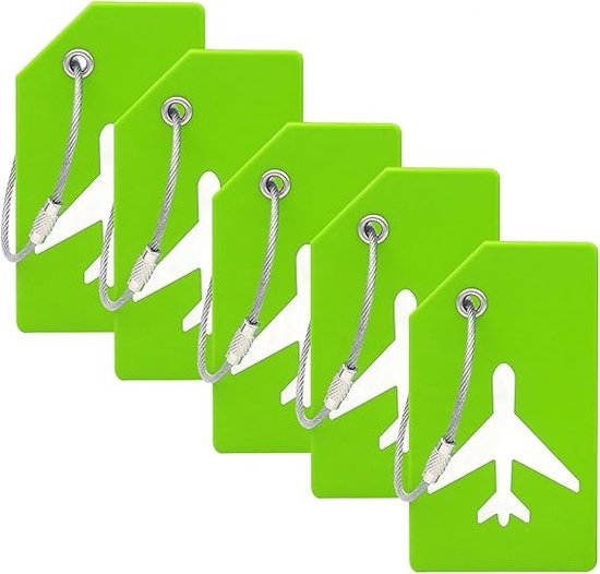 EverNeeds - Gepäckanhänger - Silikon - Gepäckanhänger für Koffer - Gepäckanhänger - Grün - 5 Stück Hobby & Sport