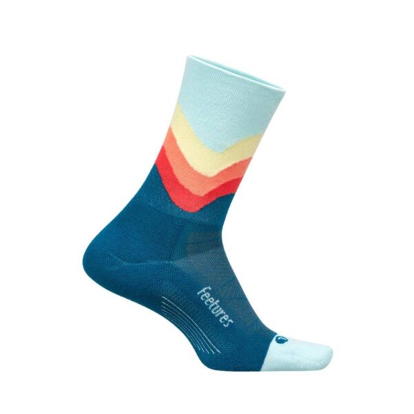 Feetures Elite Light Cushion Mini Crew Socken Blau Orange