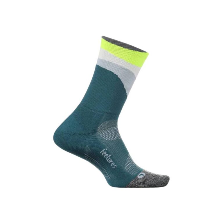 Feetures Elite Ultra Light Mini Crew Socken Blau Grün