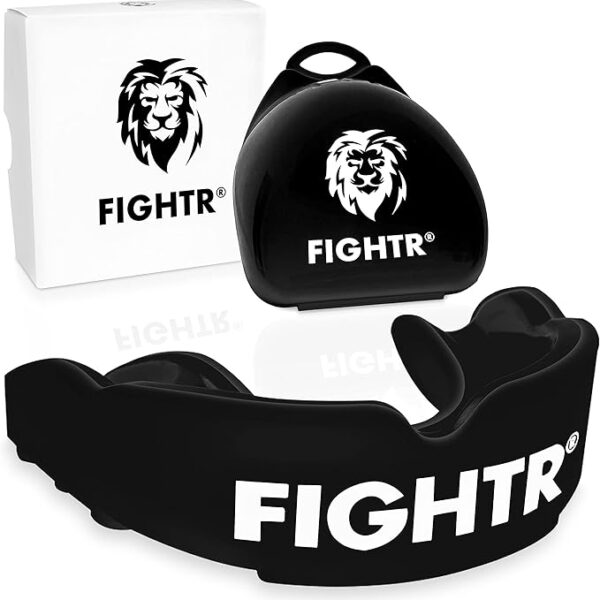 FIGHTR Mundschutz - Inkl. Aufbewahrungsbox - Verstellbar & Atmungsaktiv - Schwarz Hobby & Sport