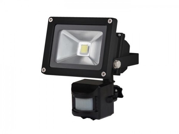 FL10W-PIR LED Flutstrahler inkl. Bewegungsmelder 10W 3000K schwarz