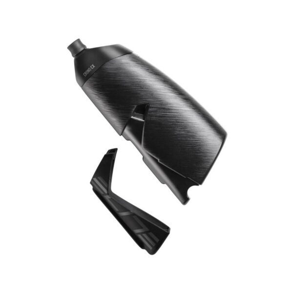 Flaschenhalter und Trinkflaschen-Set Elite Crono CX Tex Aerodynamisches Carbon 500ml Schwarz Radfahren
