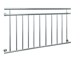 Französischer Balkon 90x156 cm glänzend mit 11 Füllstäben aus Edelstahl 6943