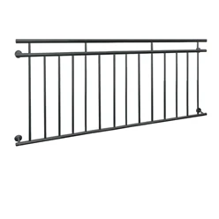 Französischer Balkon Brüstungsgeländer 184x90 cm Anthrazit mit 14 Füllstäben aus pulverbeschichtetem Stahl 6943