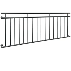 Französischer Balkon Brüstungsgeländer 225x90 cm Anthrazit mit 16 Füllstäben aus pulverbeschichtetem Stahl 6943