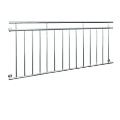 Französischer Balkon glänzend 184x90 cm mit 14 Füllstäben aus Edelstahl 6943