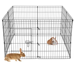 Freilaufgehege aus 8 Gittern für Kleintiere 124x76x124 cm aus Metall pulverbeschichtet 5017