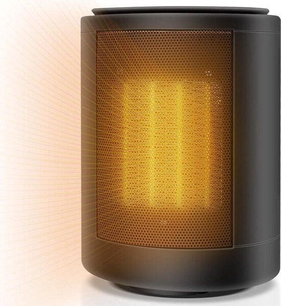 Fuegobird Elektroherd - Kompakter PTC-Keramikherd mit Drehknopf - 1500 Watt - Kippschutz - Tragbar - Schwarz Vertaald