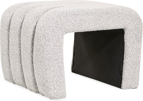 Fußhocker Gigi - Bouclé Natur Wohnen & Kochen