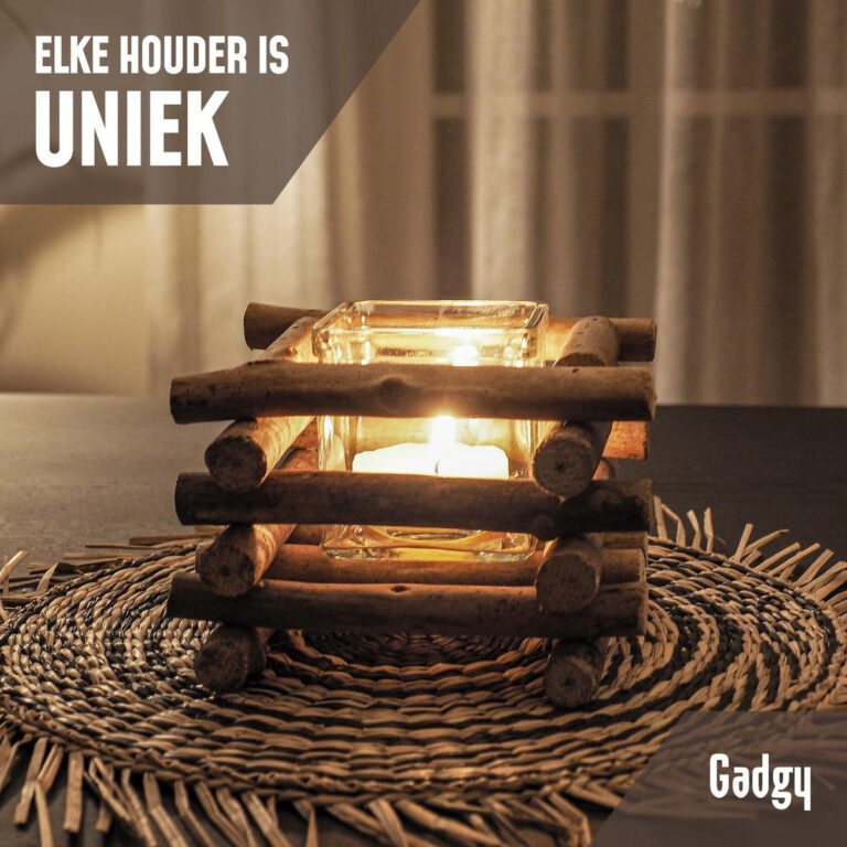 Gadgy Wax Light Holder Driftwood - Teelichthalter - 2er Set - Windlicht -15x15cm - Auch für Kerzen Wohnen & Kochen
