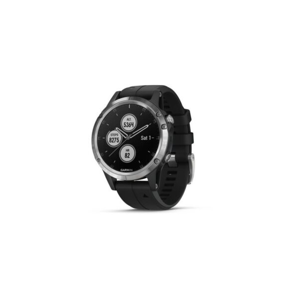 Garmin Fenix 5 Plus Silber mit schwarzem Armband