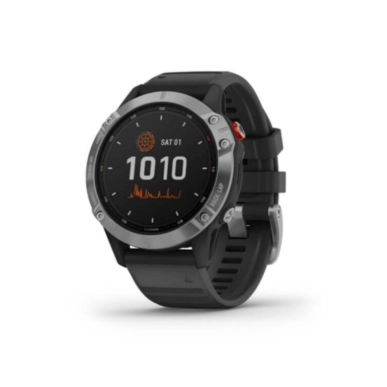Garmin Fenix 6 Solar Silber mit schwarzem Armband Fahrradzubehör