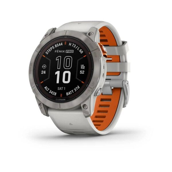 Garmin Fenix 7X Pro Saphir Solar Edition Titan Grau Orange Uhr Laufen