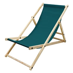 Gartenstuhl Strandliege Liegestuhl Sonnenliege Dunkelgrün aus Holz klappbar 4105