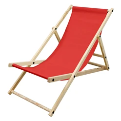 Gartenstuhl Strandliege Liegestuhl Sonnenliege Rot aus Holz klappbar 4105