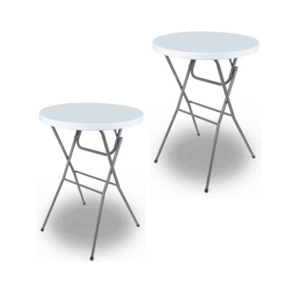 Generic Bartable - 2 Stück - Partytisch - Stabil und wetterfest - 80cm Durchmesser x 110cm hoch - Party - faltbar Haus & Garten