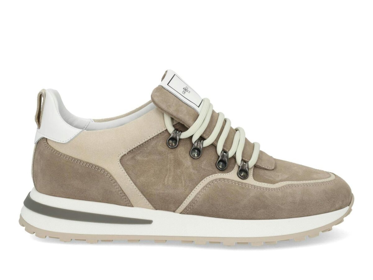 Giorgio Herren-Turnschuhe Beige Wildleder - Erde - Absatzhöhe 2