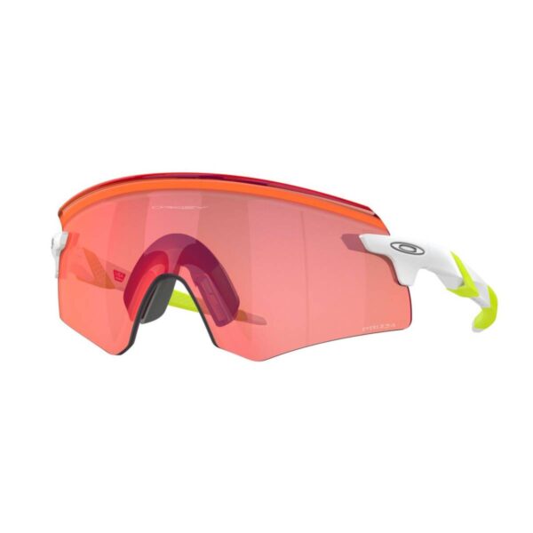 Gläser Oakley Encoder Lunettes Oakley Encoder Blanc Jaune Verres Rouge Fahrradbrillen