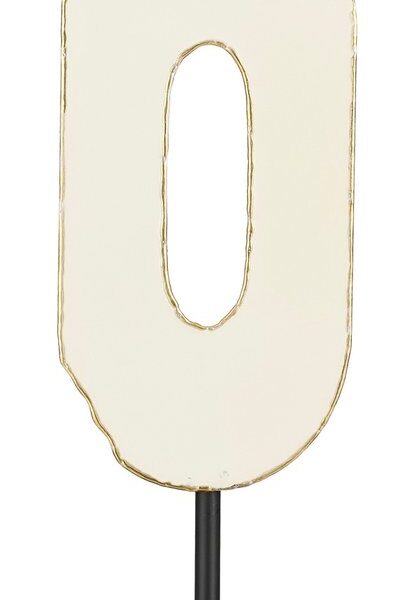 Glimmer Dekorationen Ornament auf Fuß - L20 x B10 x H40 cm - Metall - Creme Wohnen & Kochen