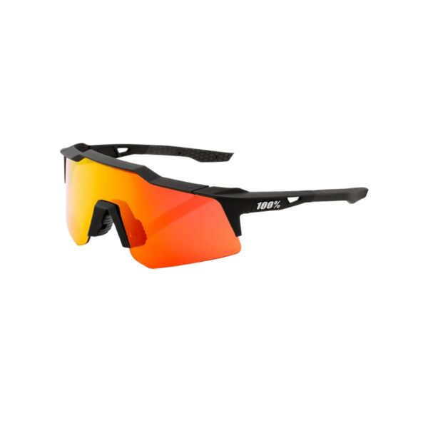 Goggles 100% Speedcraft XS Soft Tact Schwarze HiPer Multilayer Rote Gläser Fahrradbrillen