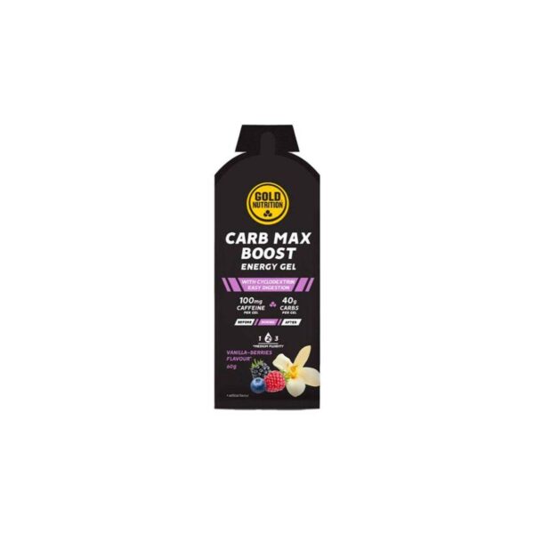 GoldNutrition Carb Max Energy Gel Boost Energetisches Gel Vanille und Rote Früchte 60g Sporternährung