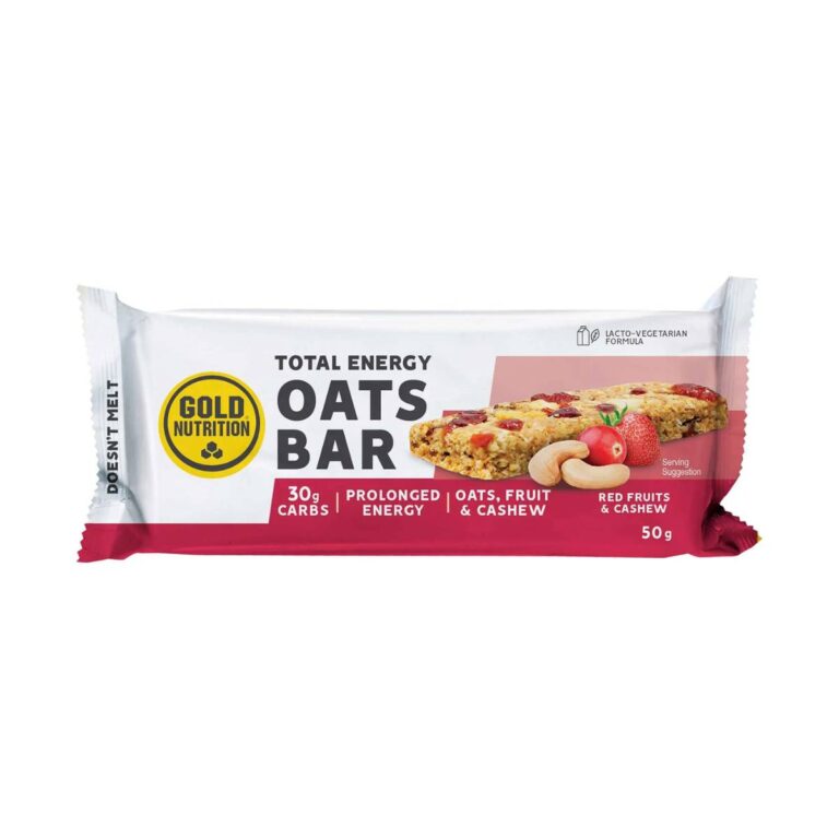 GoldNutrition Total Energy Oats Riegel Rote Früchte und Cashew 50g Sporternährung
