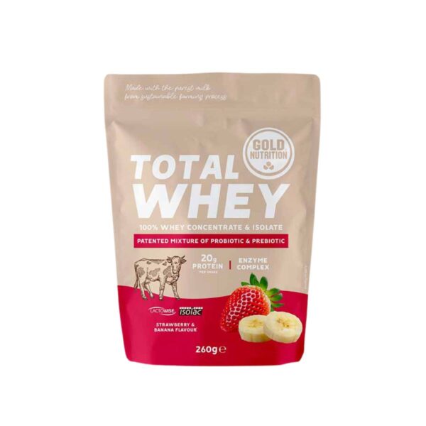 GoldNutrition Total Whey Protein Erdbeere und Banane 260g Ernährung